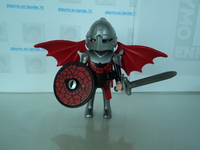Lot Playmobil Vintage Médiéval - Chevalier, Dragon Rouge, Chariot - Réf. 3320, 3328 - Occasion