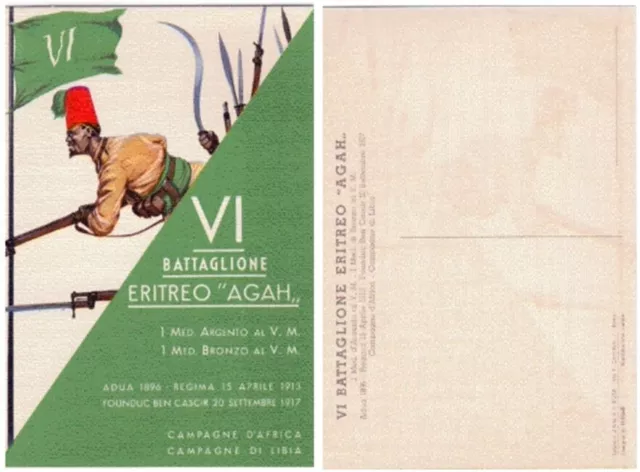 VI° Battaglione Eritreo "AGAH" - Cartolina Coloniale d'Epoca Originale NON USATA