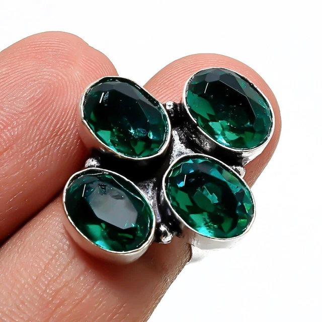 Apatite Quartz Handmade Fashion Ethnic Gifted Ring Wedding Jewelry 7" SR 6239