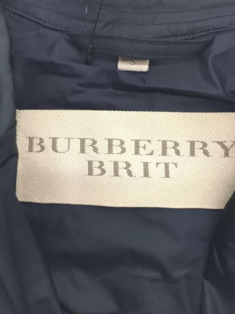 BURBERRY BRIT Trench Coat Belted Navy Cotton Formal Business Men Size S Used 3