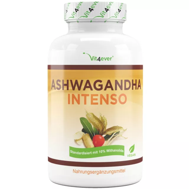 ASHWAGANDHA - 180 Kapseln (vegan) á 750 mg - 10% Withanoliden - Schlafbeere