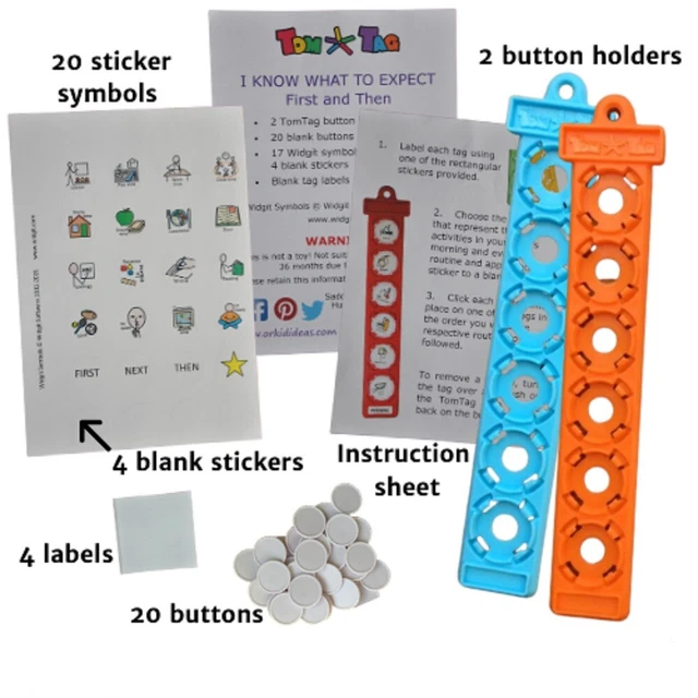 DAILY ROUTINE AUTISM Chart Visual SCHOOL DAY Support TomTag Mini Kit ...