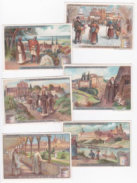 the cloisters famous - 6 Liebig trade cards - san950fr issued in 1909