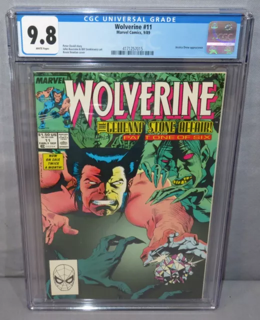 WOLVERINE #11 (Ongoing Series) CGC 9.8 NM/MT White Pages Marvel Comics 1989