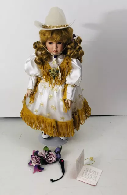 Porcelain Doll Paradise Galleries Delta Dawn Musical Wind-Up 14" Blonde Cowgirl
