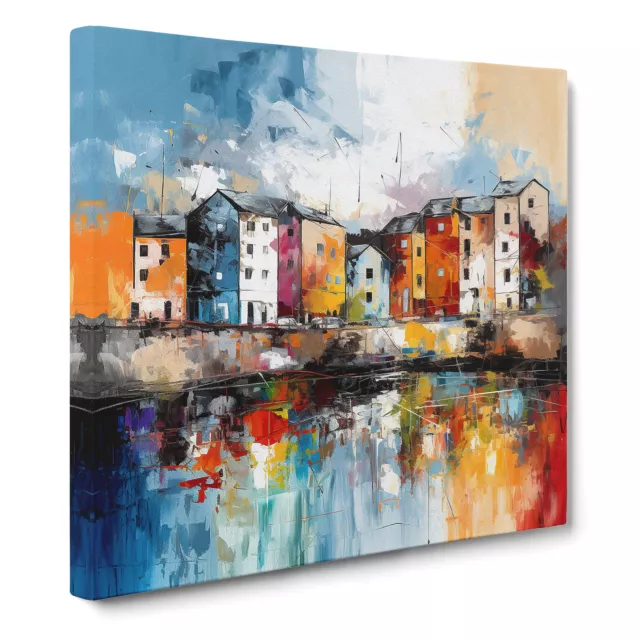 City Of Galway Abstract Art No.3 Canvas Wall Art Print Framed Picture Home Decor