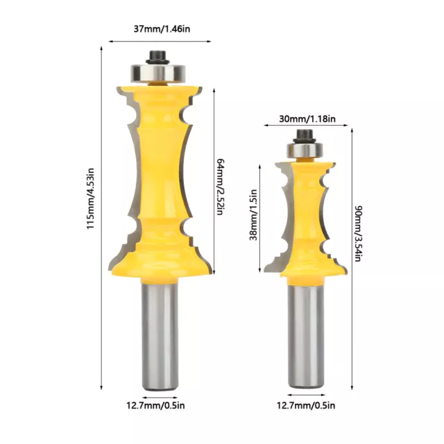 2pcs Crown Molding Router Bit 1/2 Inch Shank Woodworking Milling Cutter DOB