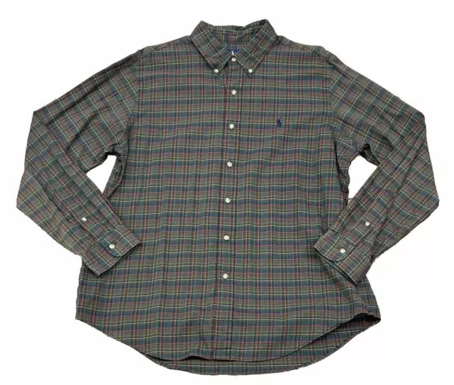 Ralph Lauren Mens Button Up Shirt Size XL Green Plaid -  AC