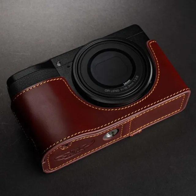 Handmade Genuine Leather Half Camera Case Cover For Ricoh GR3 GRiii Vintage Bag