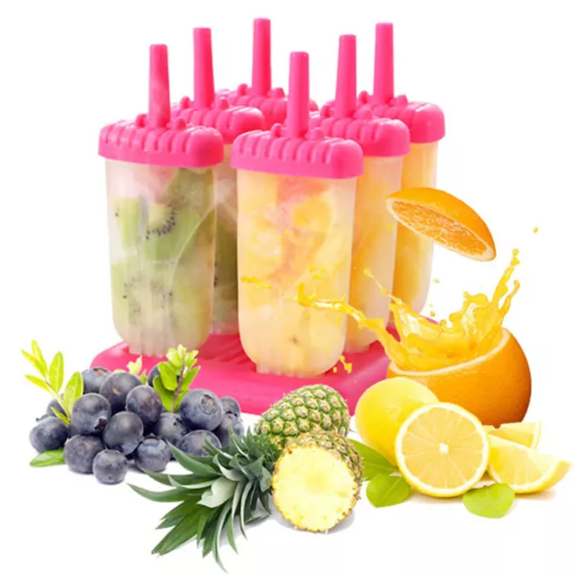 6 Pieces/Set Popsicle Molds Ice Cream Maker BPA Free Ice Cream Tool'P2