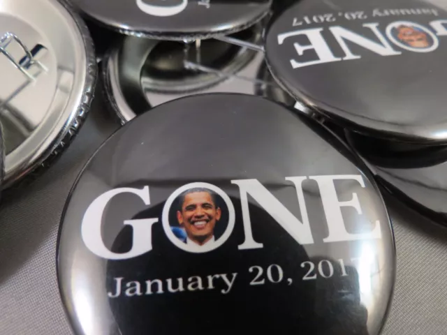 Wholesale Lot Of 12 Anti Obama Buttons Gone Last Day Jan. 20 2017 Trump $ 01.20.