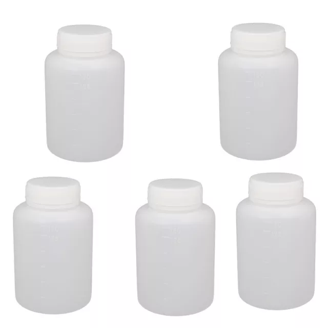 5Pcs 150ml Plastic Wide Mouth Laboratory Reagent Bottle Sealling Bottle White