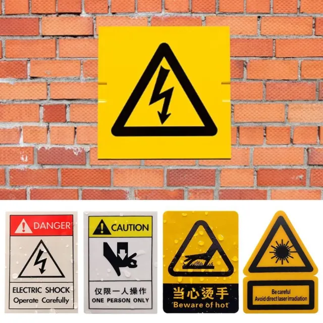 Segnali di avvertimento impermeabili 10 stili adesivo allarme segnali esterni