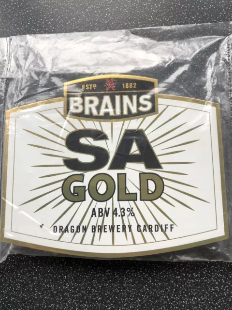 Brains SA Gold Ale Dragon Brewery Cardiff Beer Pump Badge Clip Free Post.