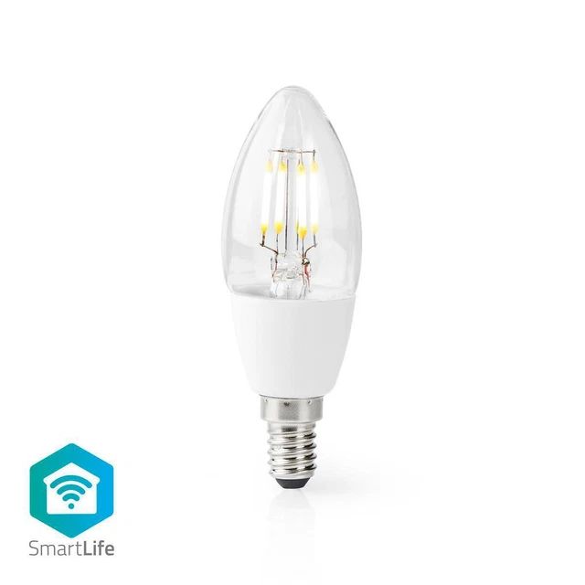 SmartLife LED Filament Lampe Wi-Fi E14 400 lm 5 W Warmweiss 2700 K Glas Android