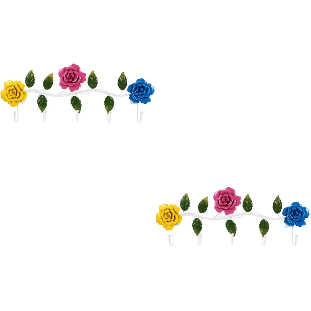 2 un. ganchos de almacenamiento en pared con forma de flor para colgador de pared para el hogar oficina