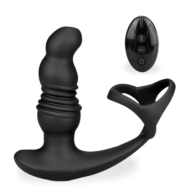 Stimulateur prostatique vibrant et va-et-vient avec cockrings Soulmate
