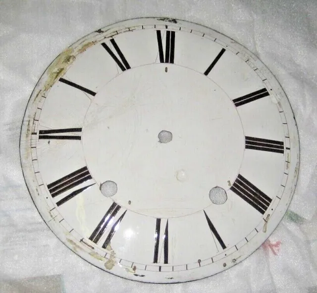 Antique French Morbier Clock Porcelain Dial 10 Inches in Diameter