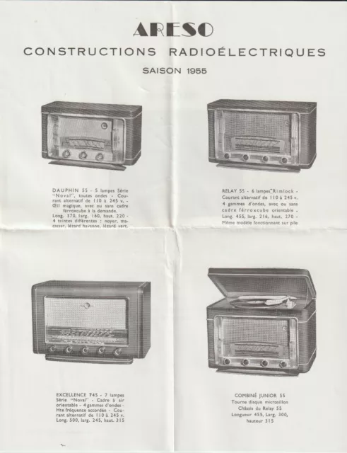 "vieux papiers" Ets Areso Radio-TV. courrier, carte foire de Paris 1954 et pub