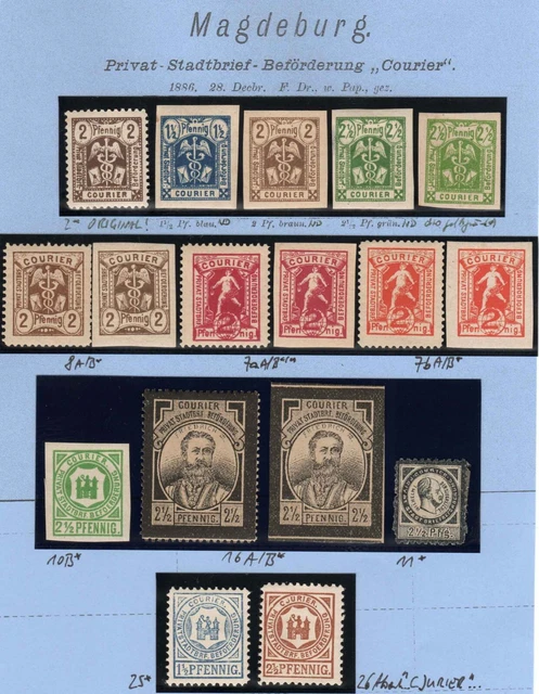DEUTSCHLAND STADTPOST MAGDEBURG COURIER Lot ex 1...26 = GERMAN PRIVATE CITY MAIL