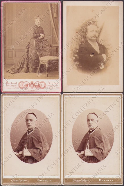 1880c Ritratti Donna uomo Giovanni Battista Faustini LOTTO 4 Fotografie albumine