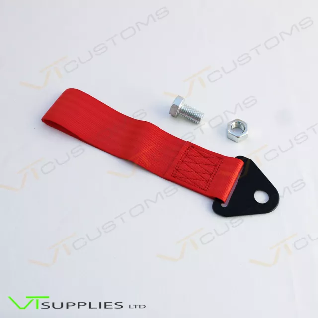 Red Racing Tow Strap For Universal Track Car Motorsport Kit JDM Drift 3