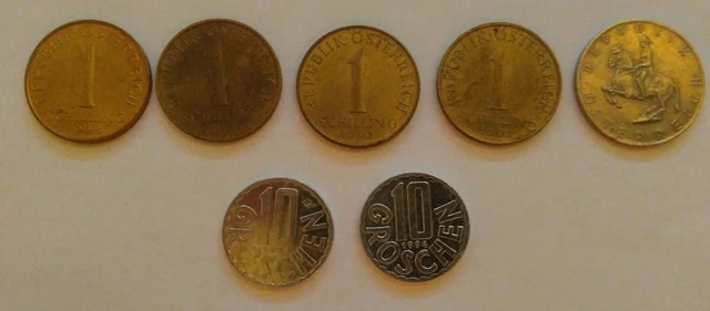 ONE Austria Republik Osterreich Schilling or Groschen Coin ($9.99 EACH COIN)