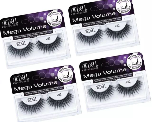 Ardell Individual False Eyelashes - 1 Pair - 3D Mega Volume #252 ( Pack of 4 )