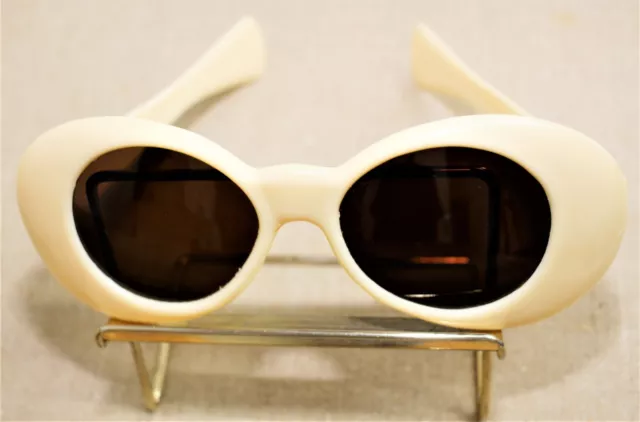 NOS Vintage 40s New Ivory Acetate Frames Oversize Sunglasses Made in France