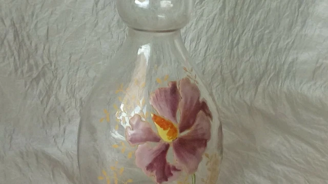 Carafe En Verre Emaille Decor Floral Legras ? Art Nouveau** 4