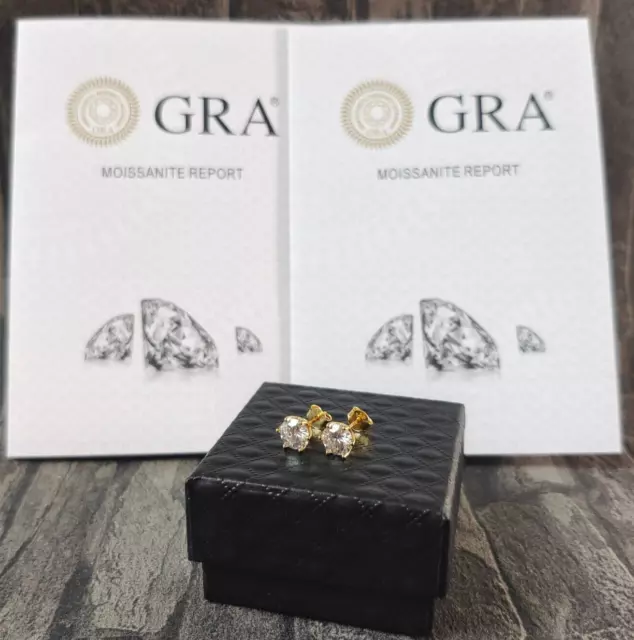 Mosanit Ohrstecker 2 Karat Ohrringe Diamant Brillant-Schliff  GRA Zertifikat