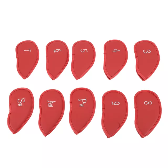 (Red)Golf Club Covers Wear Resistant Portable Golf Putter Cover 10Pcs Strong