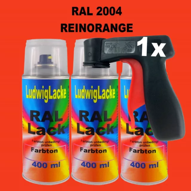 Orange Pur Ral 2004 Brillant 400ml 3 Spray Farbenspray Vernis Voiture & Poignée