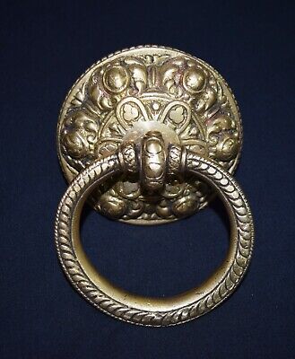 Tibetan Solid Brass Heavy Door Knocker Hand Craved Home Front Doorbell CA19