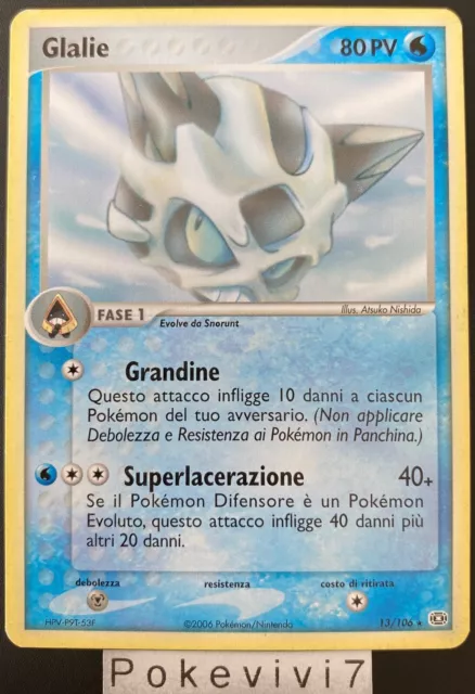 Carte Pokemon GLALIE 13/106 RARE Bloc EX Italien ITA