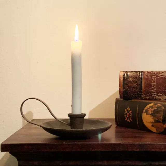 Kerzenhalter mit Henkel Gusseisen Rustikal Kerzenständer Vintage Ritter-Stil