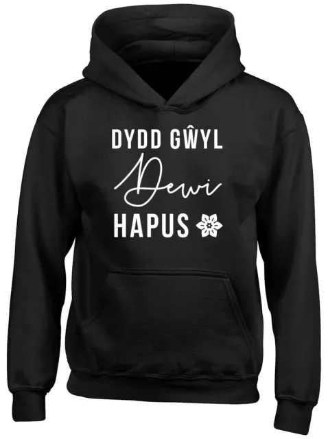 Happy St David's Day in Welsh Boys Girls Childrens Kids Hooded Top Hoodie