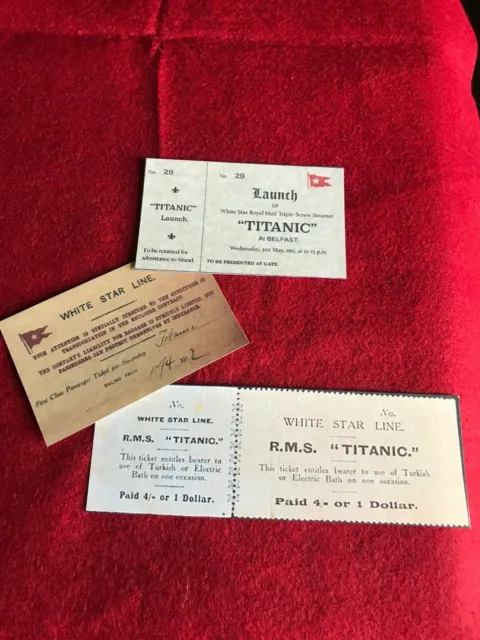 RMS Titanic White Star Line Ticket collection You get all 3 for 1 low price! RP