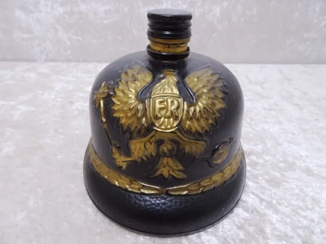 Pickelhaube Majestät Kornbrand Glas Flasche - LEER - Vintage - Reklame Werbung