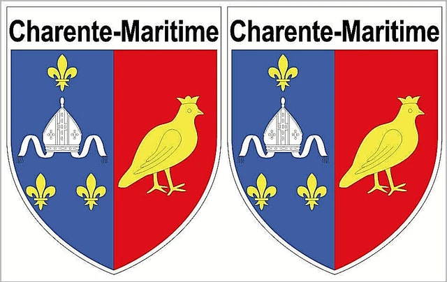 2 Magnets écussons Département 16 Charente – Blason Magnétique 4x5cm – Neufs