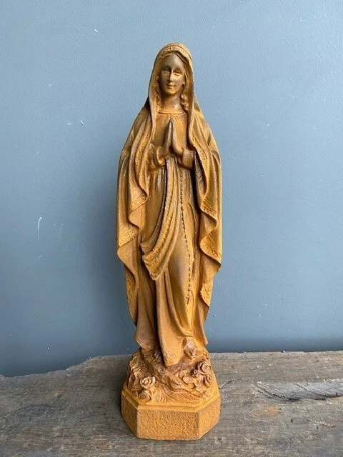 sculpture maria Garden sculpture cast iron angel vintage retro antique madonna
