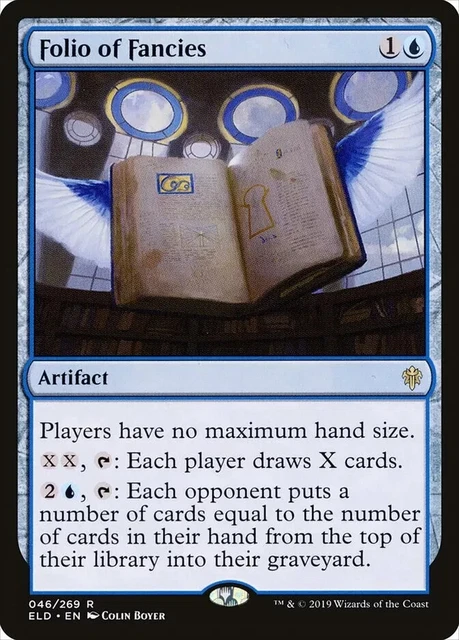 Folio of Fancies 1x FOIL ELD MTG Throne of Eldraine Rare MINT blue Folio of Fancies 1x FOIL ELD MTG Throne of Eldraine Rare MINT blue