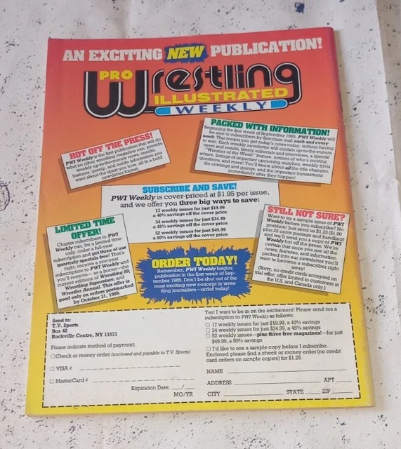 SPORTS REVIEW WRESTLING Magazine Sept 1989 WCW WWF Cover Hacksaw Duggan