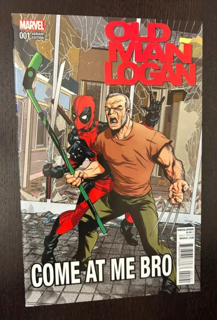 OLD MAN LOGAN #1 (Marvel Comics 2016) -- Limited Come At Me Bro DEADPOOL Variant