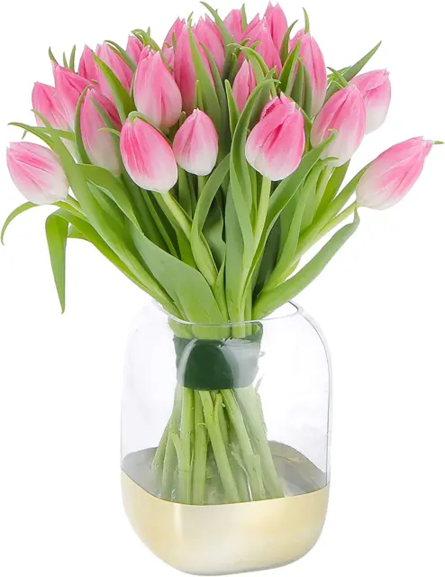 - Bouquet Di 30 Tulipani Rosa - Mazzo Di Fiori Veri Freschi a Domicilio Decorazi