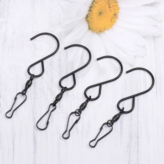 6 PCS Swivel Hanging Hooks Metal Clothing Rack Flower Basket