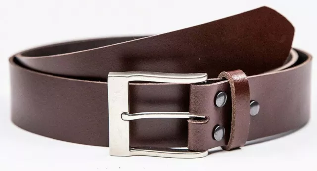 Genuine Leather 40Mm Jeans Belt Solid Buckle Made In The Uk By Worldbelts