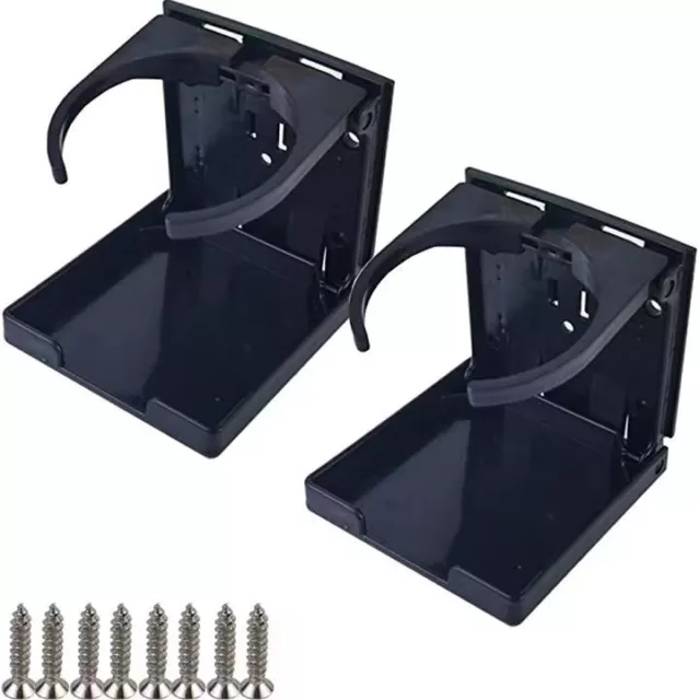 2Pcs Black Folding Drink Cup Holder Mount For Car Truck VAN Caravan Boat Home