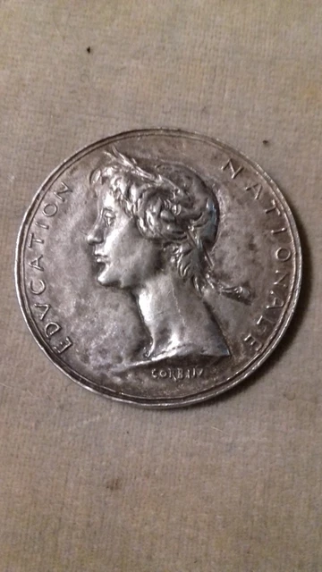 Médaille Ligue Française De L'Enseignement - Bronze Original Vintage (XXème)