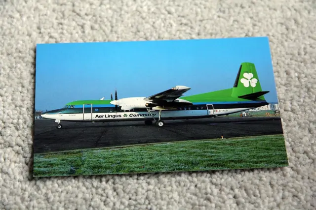 Aer Lingus Commuter Fokker 50 Aircraft Postcard